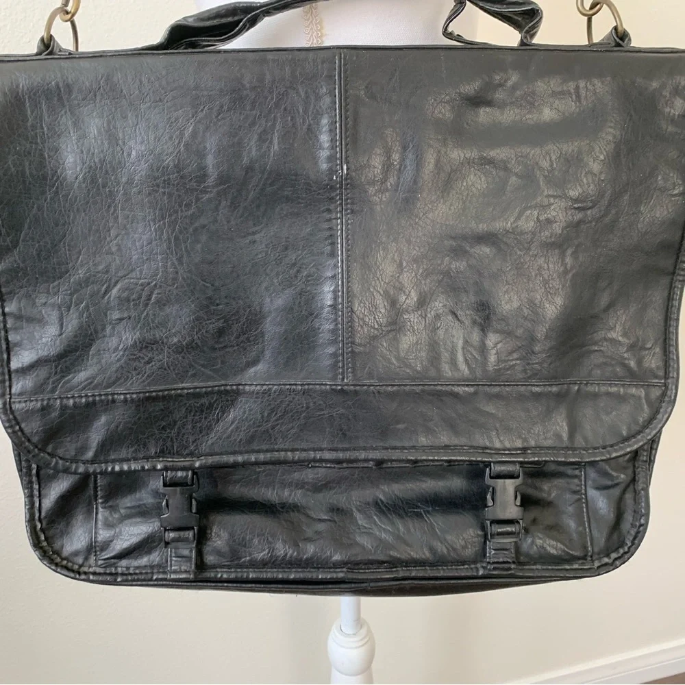 mens leather laptop briefcase 14/16”